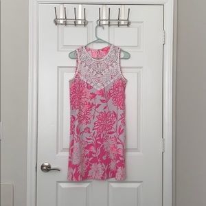 Pink lilly pulitzer dress with lace detail!